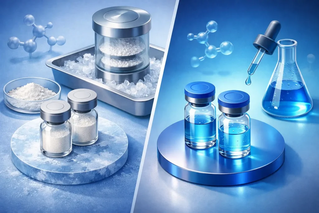 Lyophilized Peptide vs Liquid Solution Stability