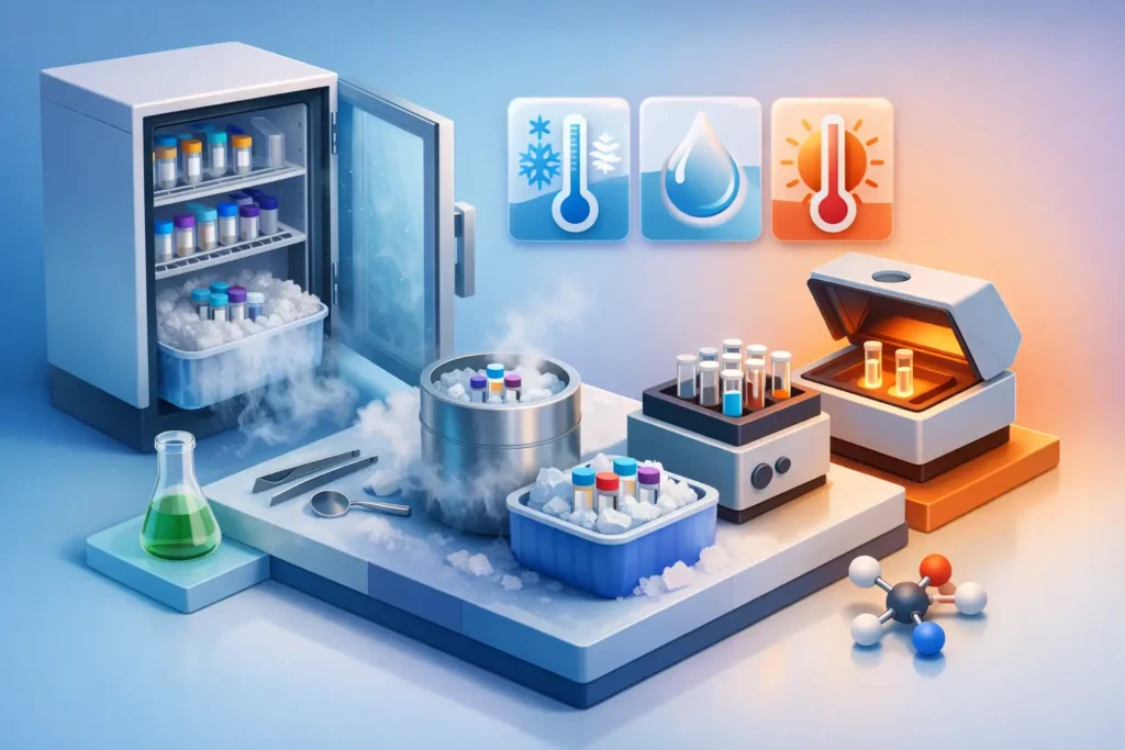 Top peptide storage temperatures by compound type