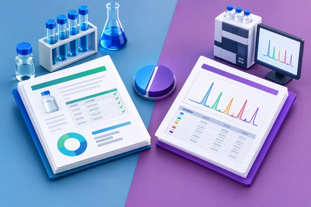 CoA Versus Chromatogram Reports Compared